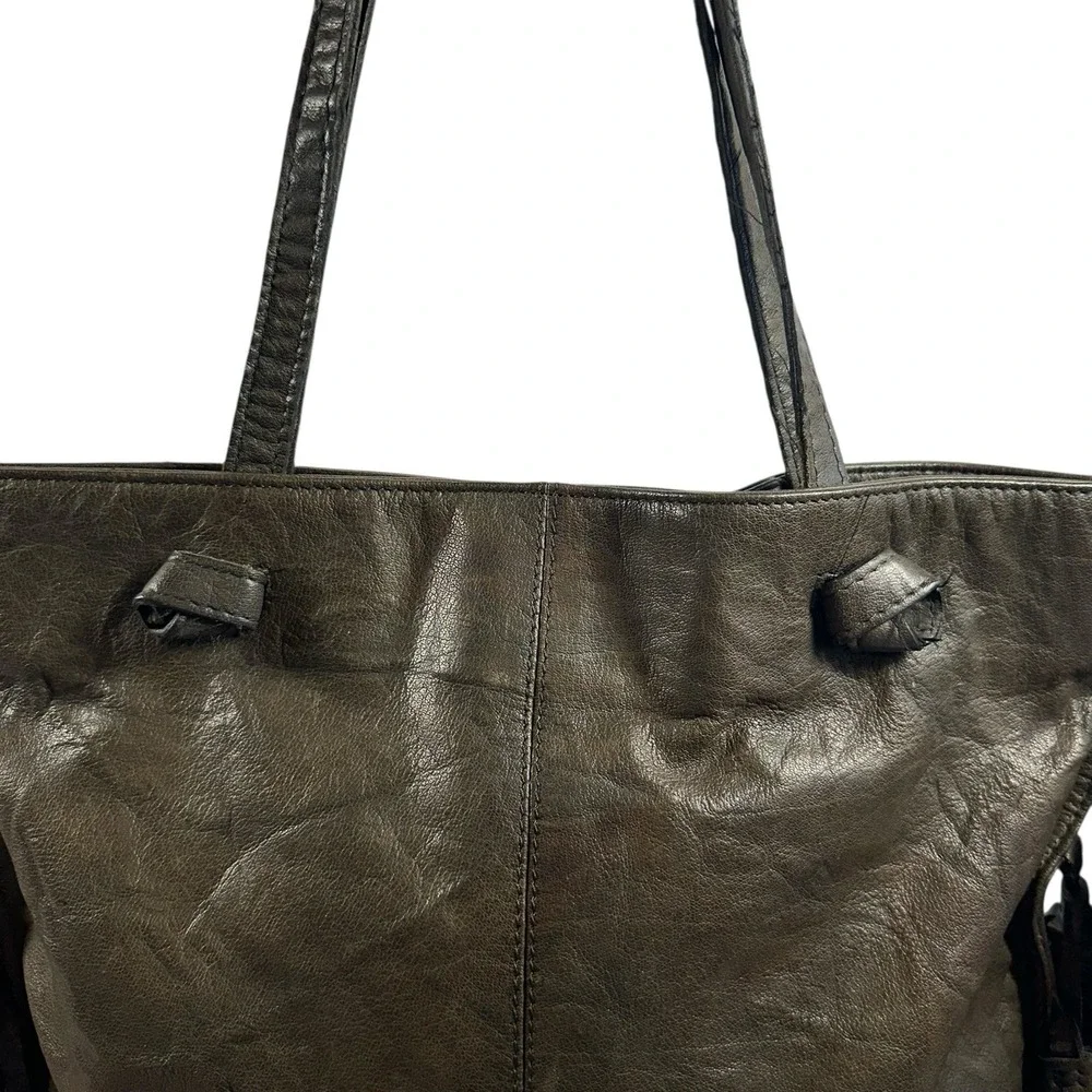 Leather Fringe Tote Bag Brown Genuine Leather‎ Boho Western Festival Hippie